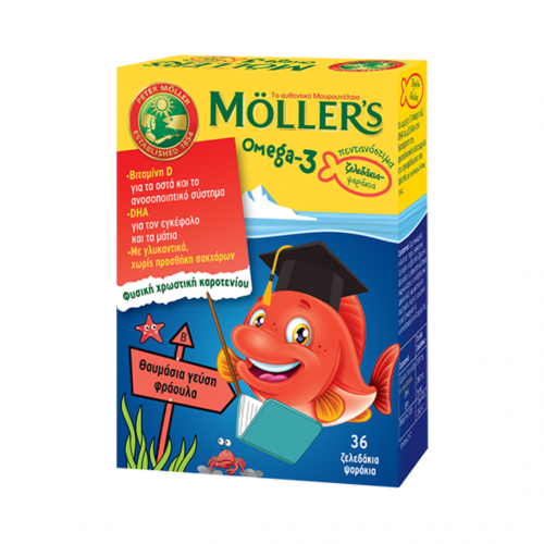 Moller's Omega-3 Fish Ιχθυέλαιο Φράουλα 36 ζελεδάκια